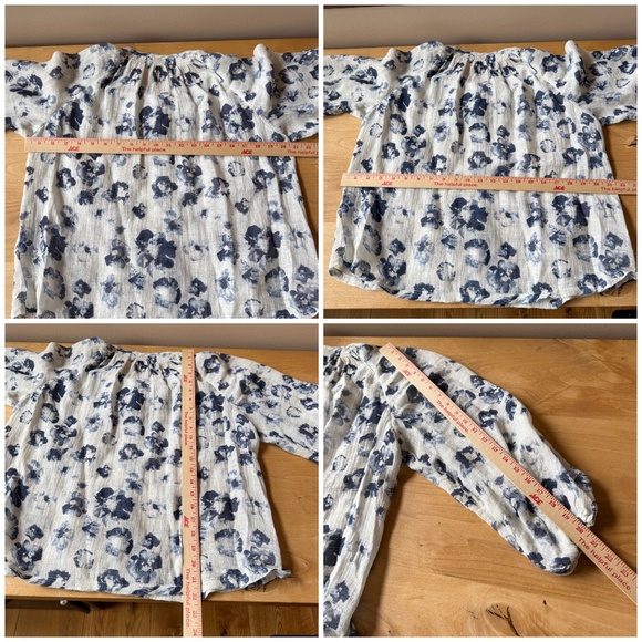 J MCLAUGHLIN CONSTANCE LINEN BLOUSE IN PAINTED LEOPARD BUTTON FRONT GAUZY S - Picture 11 of 11